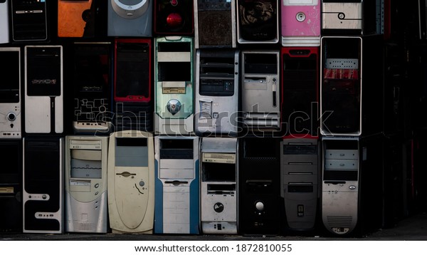 Waste Stacks Old Personal Computers Pc Stock Photo 1872810055 ...