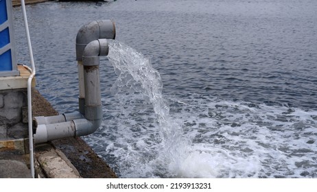 Wastewater Flow From Water Pipe To The Sea, Waste Water Management, Water Management.