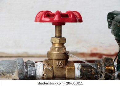 Wasting Water - Water Leaking From The Valve