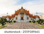 Wat Benchamabophit Dusitvanaram or White Marble Temple is Famous in Bangkok Thailand.