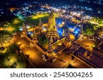 Wat Chaiwatthanaram temple at night, Ayutthaya in Thailand.