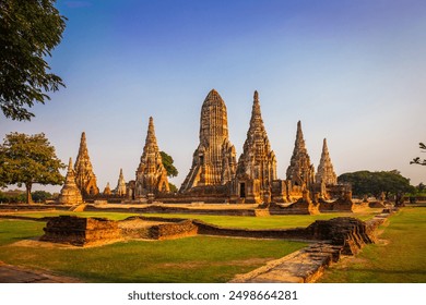 Wat Chaiwatthanaram temple at sunset in a historical park in Ayutthaya, Thailand is popular destination and landmark for tourists. - Powered by Shutterstock