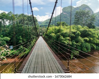 Wat Khao Pung Rope Bridge Of Theppitak 
Mountain In The Heart