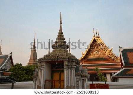 Wat Pho Buddhist Temple or Wat Phracheatupon Vimonmungkraram (Temple of the Reclining Buddha) was established in 1788 in Bangkok, Thailand, Asia