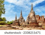 Wat Phra Si Sanphet temple is one of the famous temple in Ayutthaya, Thailand. Temple in Ayutthaya Historical Park, Ayutthaya, Thailand. UNESCO world heritage.