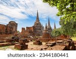 Wat Phra Si Sanphet temple is one of the famous temple in Ayutthaya, Thailand. Temple in Ayutthaya Historical Park, Ayutthaya, Thailand. UNESCO world heritage.