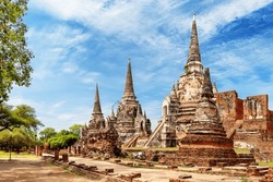 El Templo Wat Phra Si Sanphet Es Uno De Los Más Famosos De Ayutthaya, Tailandia. Templo En El Parque Histórico Ayutthaya, Ayutthaya, Tailandia. Patrimonio De La Humanidad De La UNESCO.