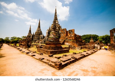 : Wat  Phra Sri Sanphet in Ayuthaya historical park. is declared as a World Heritage Site by UNESCO. Ayutthaya province,Thailand.