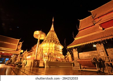 Wat Phra That Doi Suthep at night , Thailand
