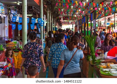 Wat Sai Yai Floating Market Food Street, Agricultural Product Source, Asian Technology Investment, Nonthaburi - Bang Yai, 23 August 2019