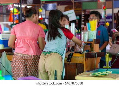 Wat Sai Yai Floating Market Food Street, Agricultural Product Source, Asian Technology Investment, Nonthaburi - Bang Yai, 27 August 2019