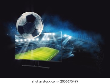 Watch a live sports event on your television in high definition - Shutterstock ID 2056675499