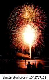 Watching The Fourth Of July Fireworks From The Boardwalk