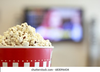 Watching movie on Smart TV & with Popcorn