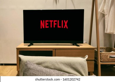 Watching Netflix In Living Room,Bangkok,Thailand,Dec 30,2019