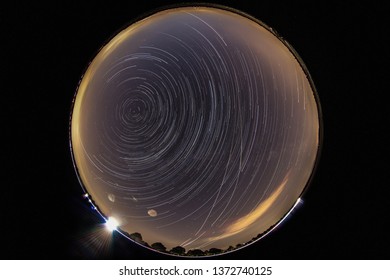 Watching The Star Trails With A Fish Eye Lense