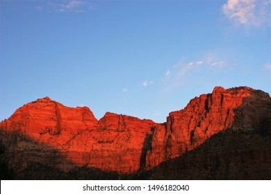 The Watchman At Sunset As Viewed From Springdale, UT.