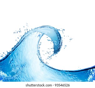 Water Abstract Wave Splash Isolated On White