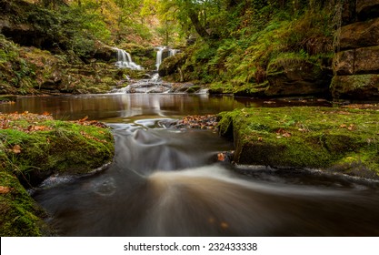 Water Arc Foss Water Fall In The North York Moors National Park During Autumn.