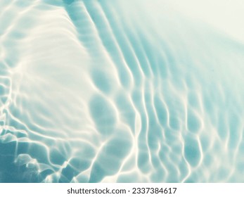 Closeup​ blur​ abstract​ of​ surface​ blue​ water. Abstract​ of​ surface​ blue​ water​ reflected​ with​ sunlight​ for​ background.Top​ view​ of blue​ water.​ Water​ splashed​ abstract​ background.