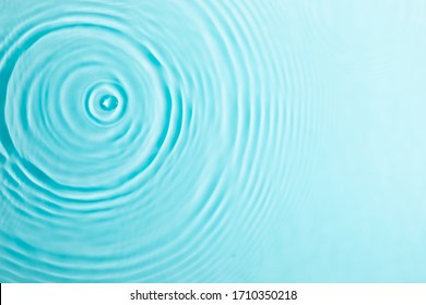 Water Background. Blue Water Texture, Surface Of Blue Swimming Pool. Spa Concept Background. Flat Lay, Top View, Copy Space