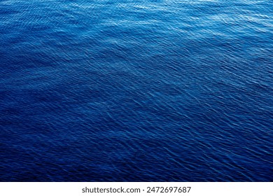 Water background texture. Sea surface in sunset light. Breezy wavy seawater. Sea water texture. Teal blue ocean view. Fresh water of lake. Relaxing natural photo wallpaper. Still water surface