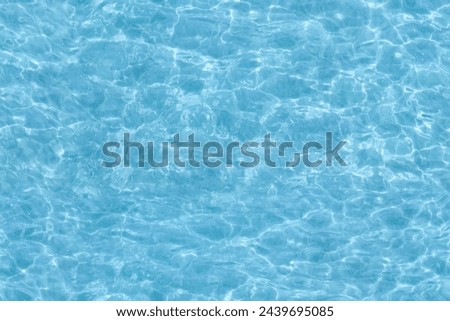 Water background texture - top view of clean, clear, blue water ripples. Image is ready to be tiled to create a much larger image or higher resolution background. Water has the chemical formula H2O.