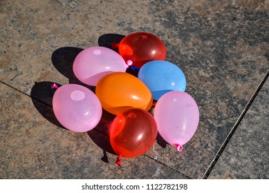 Water Ballon On The Ground.