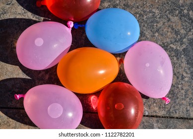 Water Ballon On The Ground.