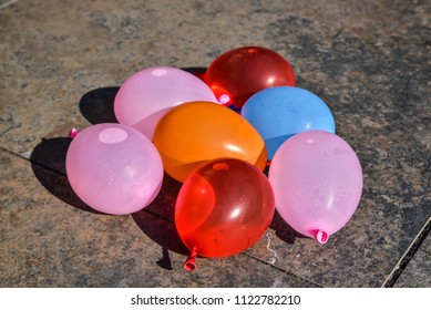 Water Ballon On The Ground.