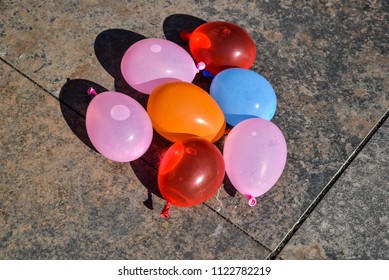 Water Ballon On The Ground.