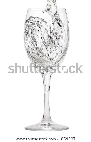 water being poured into a wine glass