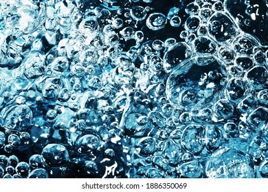 Water Boiling Texture. Water Bubbles Pattern. Fizzy Water Background. Air Bubbles Backdrop.