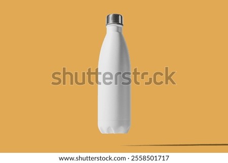 Water Bottle Mockup On Solid Color Background