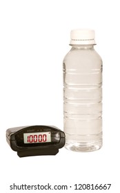 Water Bottle And Pedometer With Ten Thousand Steps