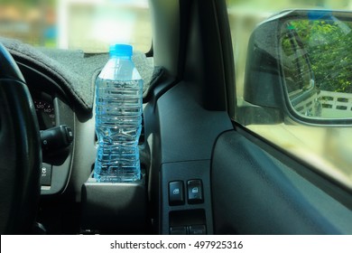 Water Bottle Placed On The Car.