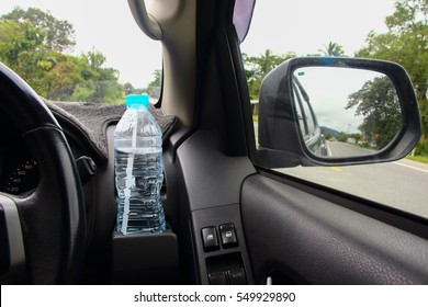 Water Bottle Placed On The Car.