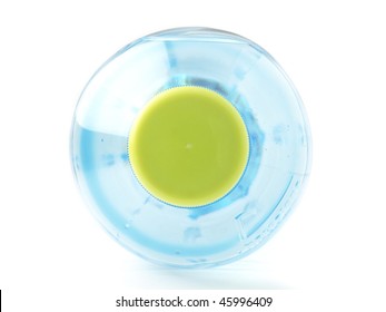 Water Bottle Top View Isolated On White