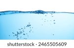 Water Bubbles Float Up Under Water. Freshness Pure Water Splashing on White Background.	
