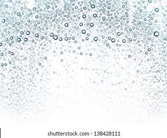 Water Bubbles In A Glass Container Close Up