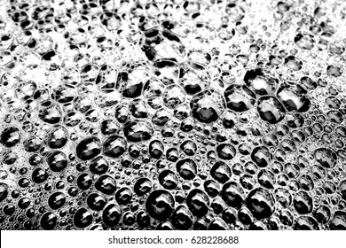 Water bubbles. Image includes a effect the black and white tones.