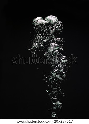 Water bubbles on black background