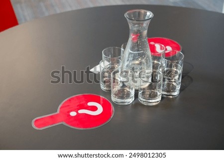 Similar – Image, Stock Photo Water carafe with glasses on a table