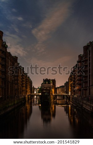 Foto Bild Speicherstadt Hamburg, Sonnenstern