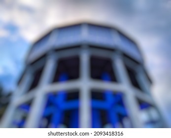 Water catchment tower exterior theme creative abstract blur background with bokeh effect