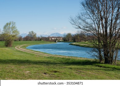 Water Channel For Irrigation Of Agricultural Fields Italy