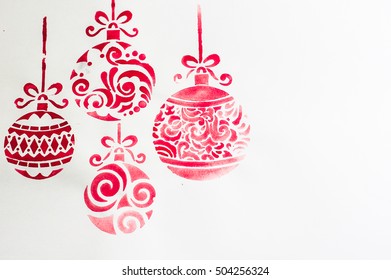 Water Color Christmas Ball  As A Christmas Time Decoration With Copyspace