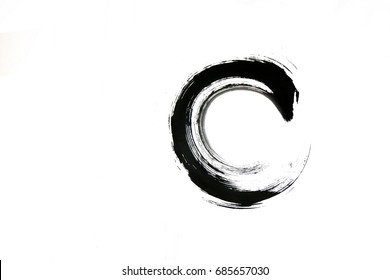 water color paint simple circle on white paper background