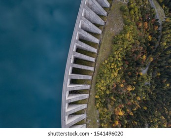 water dam view from above, renewable energy, aerial landscape - Shutterstock ID 1541496020