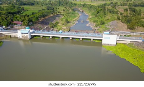 Water Dam View From Above, Renewable Energy, Aerial Landscape